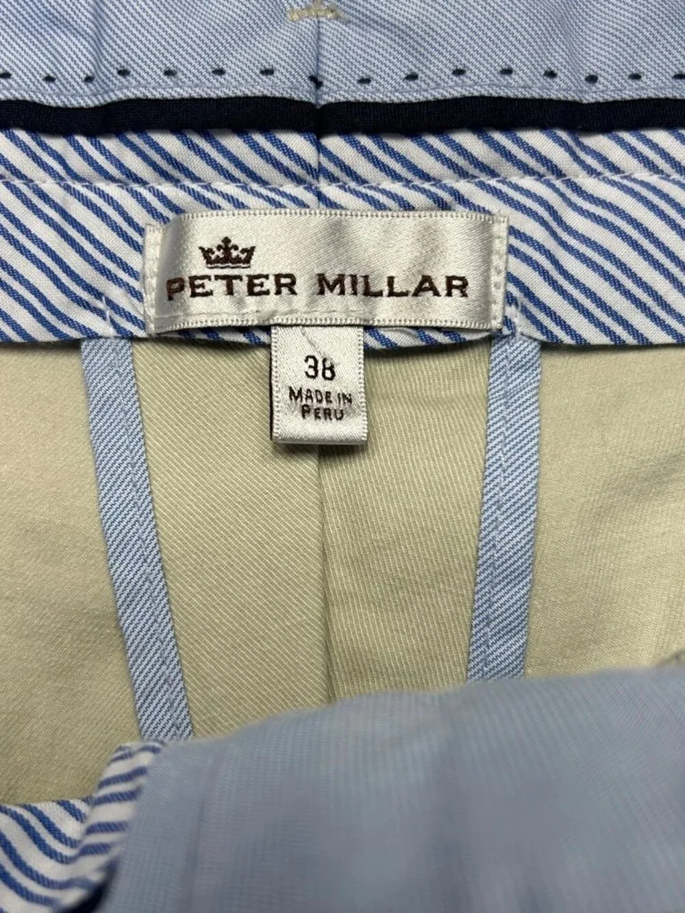 Peter‎ Millar Chino Pants Mens 38 Gray Flat Front Mid Rise Stretch Straight Leg